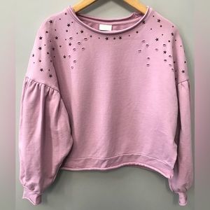 Cute Abound lilac colored sweater top with star decoration size xsmall